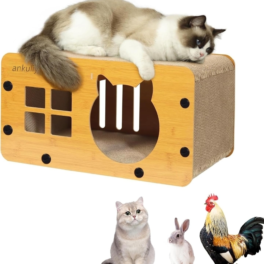 Natural Wood Cat House